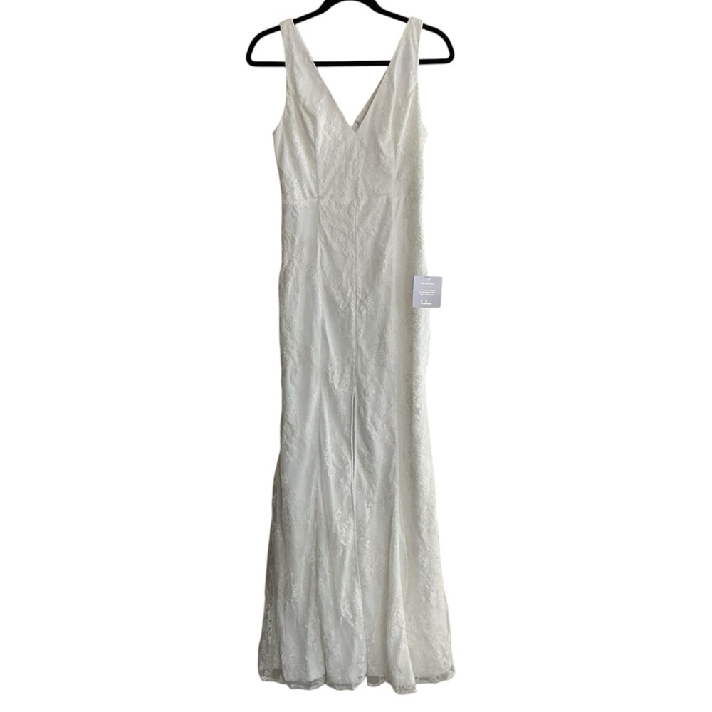 🆕 Lulu’s Romantic Promises White Lace Mermaid Maxi Dress - Sz. S - Picture 5 of 8